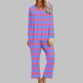 thumbnail image 2 of ameIAEA Ensemble de Pyjama pour Femmes Manches Longues Col Rond Pantalon Grand Ensemble de Détente 2 Pcs, 2 of 5