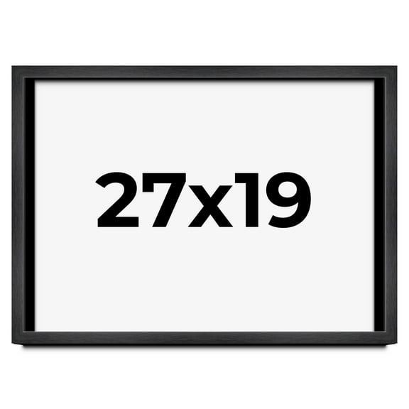 27x19 Shadow Box Frame Grey Charcoal Black | 0.875 Inches Deep | Wood Shadowbox Display Frame | UV