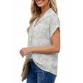 thumbnail image 4 of UVN Blouses for Women Summer Short Sleeve Work Shirts Dressy Casual V Neck Print Tops, 4 of 9