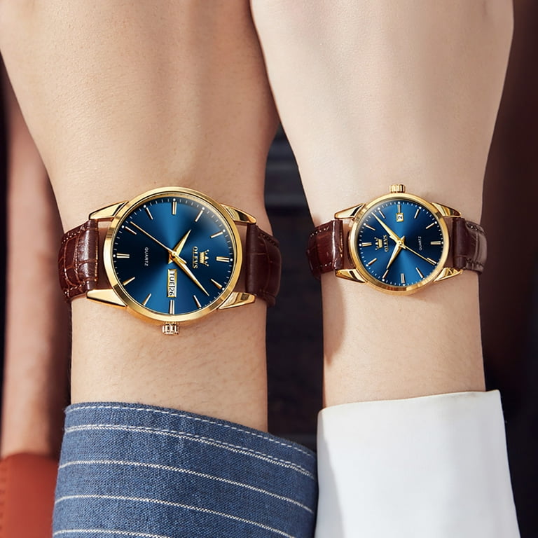 OLEVS Couple Watch Valentines Couple Matching Watches His  display picture 1