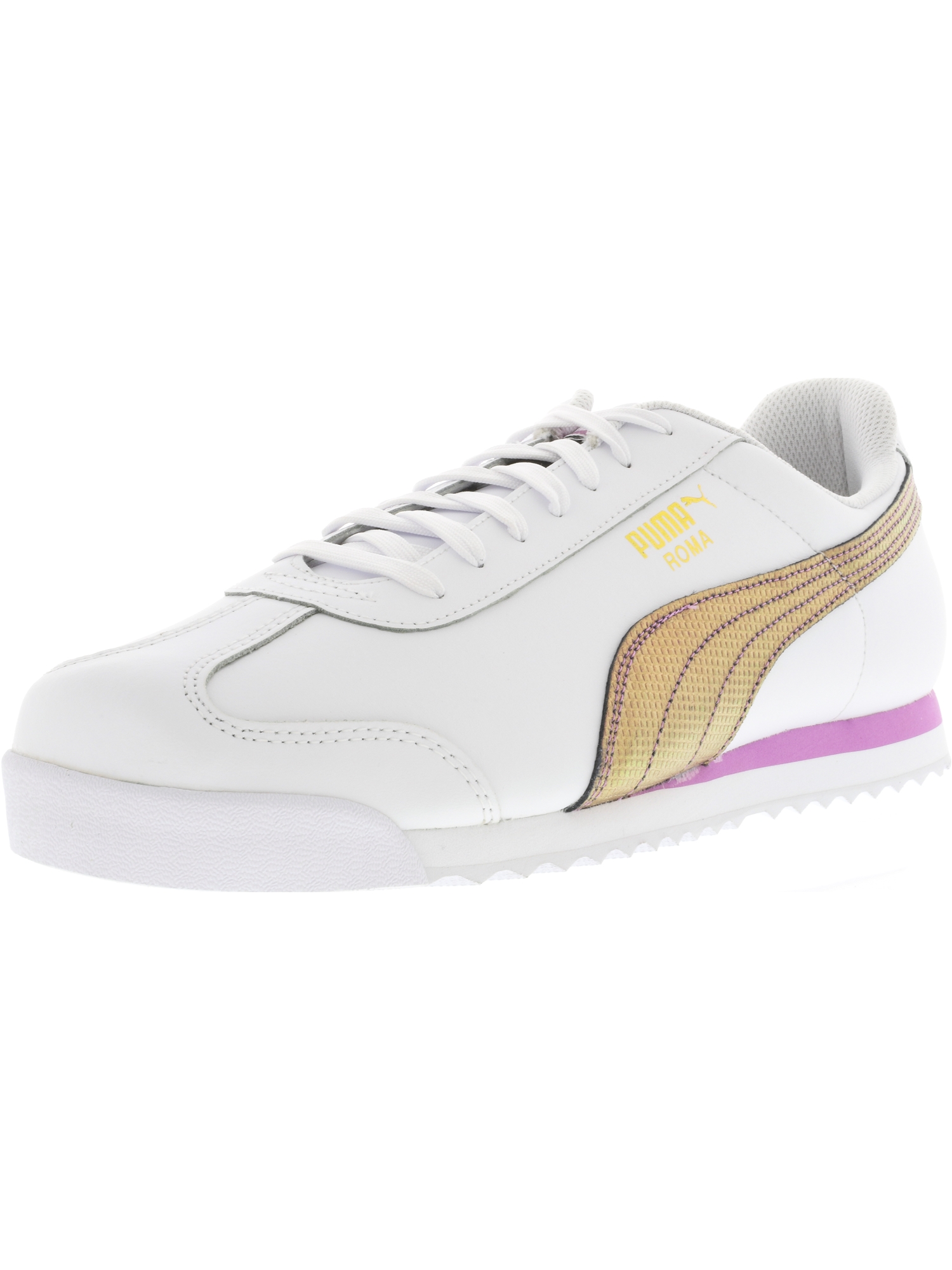 Puma Men's Roma Basic Holo White / Gold Ankle-High Leather Fashion Sneaker - 12M - image 1 of 1
