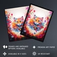 thumbnail image 2 of Floofster Fluffy Cat Lover Pet Gift Portrait Pink Blue Orange Fantasy Artwork Painting Art Print Framed Poster Wall Decor 12x16 inch, 2 of 5
