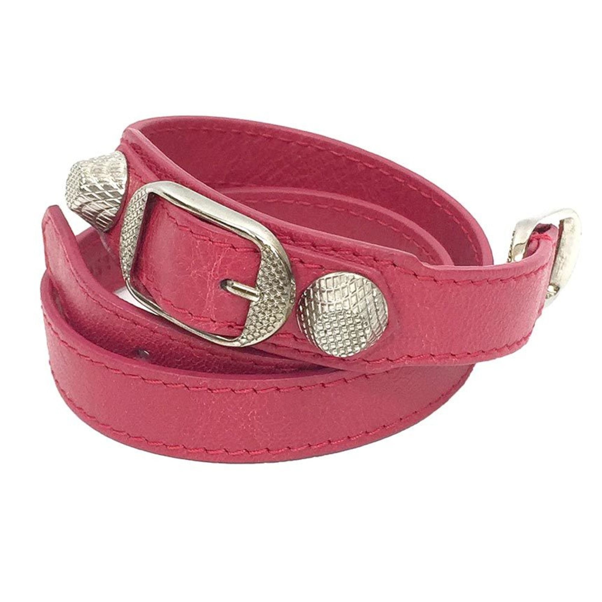 BALENCIAGA Balenciaga Giant Bracelet Leather Rose Pink Silver - Walmart.com