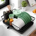 thumbnail image 3 of Kitsure Escurreplatos - Escurreplatos que Ahorra Espacio, Escurreplatos para encimera de Cocina, Escurridor de Cocina de Acero Inoxidable Duradero con Soporte para Cubiertos, Negro, 3 of 4