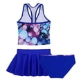 thumbnail image 2 of MSemis Girls 3 Piece Swimsuits Floral Tankini Set with Skirt Swimsuit Bathing Suit,Sizes 4-14 Bubbles Blue 5-6, 2 of 6
