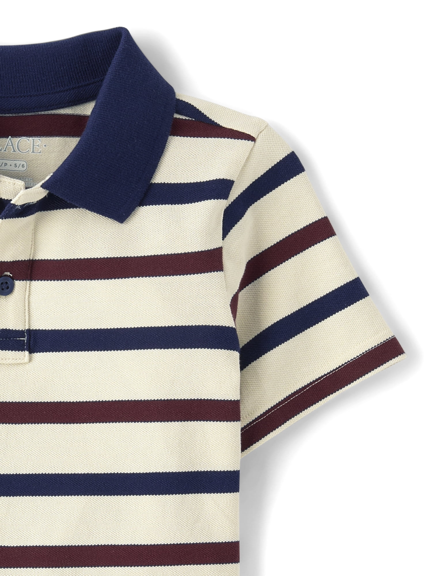 The Children's Place Boys Short Sleeve Striped Soft Pique Polo, Sizes XS-XXL