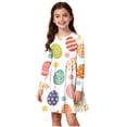 thumbnail image 1 of Robes à Manches Longues pour Filles, Robe Patineuse Trapèze pour Filles, Robe Décontractée Extensible et Tournoyante à Col Rond pour Récital Scolaire, Tenue Quotidienne, Printemps Automne Hiver, 1 of 7