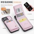 thumbnail image 2 of for iPhone 15 Pro Case with RFID Blocking Card Holder iPhone 15 Pro Case Magsafe Compatible Phone case Kickstand Wallet 2 in 1 Detachable Magnetic Leather Cover for Men Women, Pink, 2 of 12