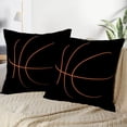 thumbnail image 3 of LALILO Throw Pillow Covers Yellow Basketball Stripes Black Cushion Cover 18" x 18", 2 Pack, 3 of 6