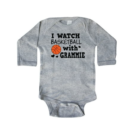 

Inktastic I Watch Basketball with Grammie Gift Baby Boy Long Sleeve Bodysuit