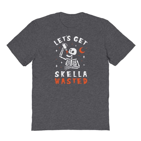 Halloween Skella Wasted Graphic Dark Heather Men's Cotton T-Shirt