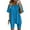 Sky Blue, variant on Summer Trendy Women's Tops and Shorts Co-ord Set Women Fashion V-Neck Blouse Short Sleeve Tops Shorts Casual Suit Sets