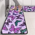 thumbnail image 2 of Kitchen Rugs Sets Of 2,Purple Butterfly Pattern Anti Fatigue Kitchen Mat Rugs Non Slip Washable,Decorative Kitchen Floor Mats for Kitchen,Sink,Laundry,17"x47"+17"x47", 2 of 5