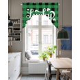 thumbnail image 4 of Saint Patrick's Day Swag Valances for Windows, Small Curtains Drapes, Farmhouse Green Black Buffalo Plaid Kitchen Window Curtains Over Sink Window Treatment Valance for Bedroom/Bathroom 56"x36", 4 of 5