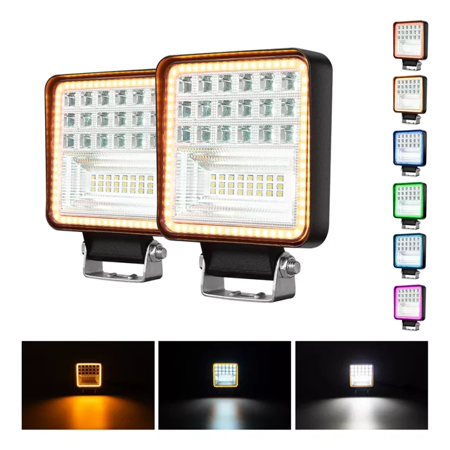 Par Faros Led Auxiliares Ojo De Angel Para Camion 16000lm
