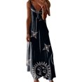thumbnail image 1 of LAICAIW Robe d'Été Teinture sur Nœuds Florale Col en V Aguichant Sans Manches Femme Longue Mode Ample Maxi Robes Plage Fête Robe d'Été, 1 of 4