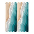 thumbnail image 2 of nqOlkjepod Outdoor Curtains for Patio Waterproof, Turquoise Coastal Beach Outdoor Privacy Panels Grommet, Modern Ombre Sea Waves Art Blackout Outside Curtains for Porch/Cabana 54"x108", 2 Panels, 2 of 8