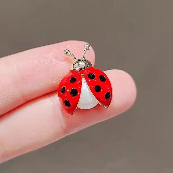 Cute Enamel Ladybug Lapel Pin, with Lapel Pin Backs and Enamel Pin Backs, for Red and Black Party decorations, Valentines Day Gift for Her and Birthday Gift for Women