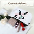 thumbnail image 3 of Unique Bargains Personalized Makeup Bag R Letter Purse Small Cosmetic Bag Zipper Monogrammed Makeup Bag Pouch White, 3 of 7