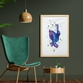 thumbnail image 2 of Celestial Wall Art with Frame, Heavenly Galaxy Rabbit Silhouette with Constellation, Printed Fabric Poster for Bathroom Living Room, 23" x 35", Royal Blue Fuchsia, by Ambesonne, 2 of 2