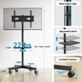 thumbnail image 5 of PERLESMITH 23"- 60" Mobile TV Stands with Mount on Wheels, Holds up to 88 lbs, PSTVMC10, 5 of 9