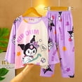 thumbnail image 3 of Anime Sanrioed Children's Pajamas Summer Thin Style Kuromi Cinnamoroll Melody Long Sleeve Kawaii Kids Cartoon Boy Girl Homewear, 3 of 5