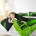 thumbnail image 5 of Feelyou 3D Green Gamepad Bedding Comforter Set for Kids, Neon Glowing Honeycomb Twin Comforter Sets, Video Gaming Controller Reversible Bedding Set, Breathable Home Decor, 2pcs, 5 of 9