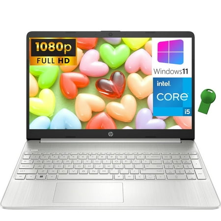 HP 15 15.6" FHD Premium Laptop Computer, Intel Core i5-1135G7 (Beat i7-1065G7), 32GB DDR4 RAM, 1TB PCIe SSD, 802.11AC WiFi, Bluetooth 5.0, Natural Silver, Windows 11 Home in S Mode