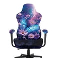 thumbnail image 3 of Whosucclay Butterfly Daisy Galaxy Print Gaming Chair Covers Stretch Computer Desk Chair Cover with Armrest Covers Easy to Install Rotating Desk Chairs Cover Home Studio Decor, 3 of 8