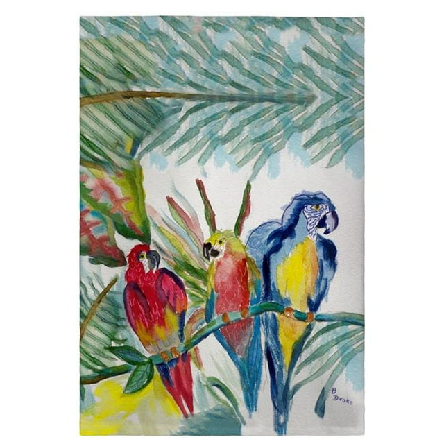 Betsy Drake GT217 Perroquet Famille Invité Serviette - 20 x 20 Po.