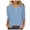 Blue, variant on 3/4 Length Sleeve Womens Tops 2026 Spring Trendy Casual V Neck Basic Plain Office Tshirt Womens Blouses