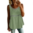 thumbnail image 5 of Bosfbaoi Tank Tops for Women Sleeveless Lace Trim Scoop Neck Blouses Loose Fit Casual Summer Tops, 5 of 6