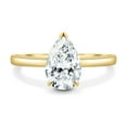 thumbnail image 2 of 4.00Ct Pear Cut Moissanite Solitaire Engagement Ring, 10K Yellow Gold, US 7, 2 of 8