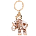 thumbnail image 1 of Lucky Elephant Colorful Opal Rhinestone Plating Women Car/Bag Keychain Purse Charm - Gold, 1 of 1