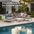 thumbnail image 6 of LAZZO 8-Piece Patio Conversation Set, All-Weather Wicker Outdoor Furniture Set with 6 Chairs and 2 Ottomans, Gray, 6 of 10