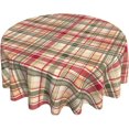 thumbnail image 1 of Fall Tablecloth Round, Autumn Buffalo Plaid Circle Table Cloth 60 Inch for Kitchen Dining, Thanksgiving Checkered Reusable Washable Table Cover for Farmhouse Holiday Decor, 1 of 6