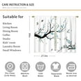 thumbnail image 2 of Teal Cherry Blossoms Kitchen Curtains Flower Bird Blue Floral Bathroom Curtains Window Treatment Drapes Tier Tree Branch Cafe Small Bedroom Short French Door Curtains 2 Panels 27.5x39 Inch, 2 of 8