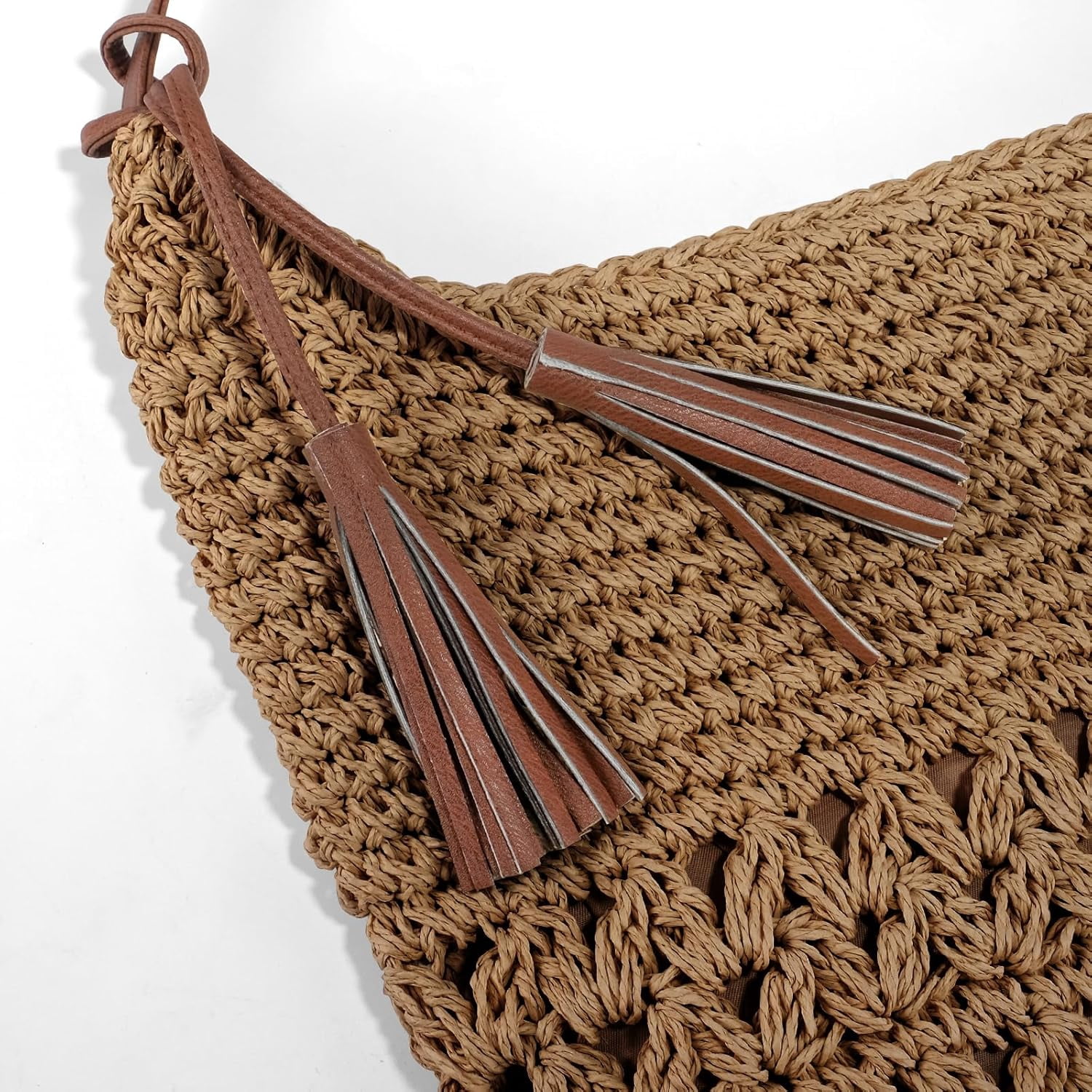 Straw Purses for Women 2025, Large Beach Bag Summer Woven Tote Bag with Tassels Beach Tote for Vacation