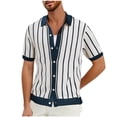 thumbnail image 1 of Mens Casual Manga Corta Botón Abajo Camisas, Bloqueo de Color, Botón Gira Abajo Camisa de Cuello, 1 of 8