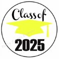 thumbnail image 2 of 48 Class of 2025 Yellow Graduation Envelope Seals Labels Stickers 1.2" Round, 2 of 3