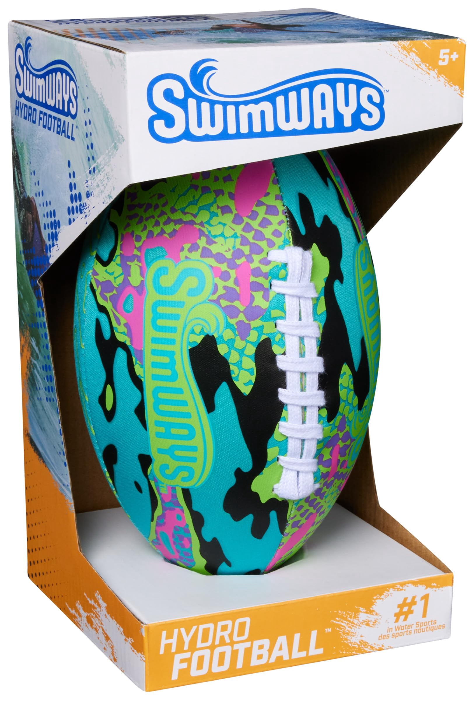 SwimWays Hydro Waterproof Football, 9.25 Inches, Blue Blue (New Version)