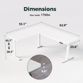 thumbnail image 2 of 62.9 Inch L-Shaped Standing Desk, Large Electric Height Adjustable Ergonomic Home Office Computer Desk with 3 Memory Buttons and Cable Management, Corner Desk for Home & Office Workstations, White, 2 of 8