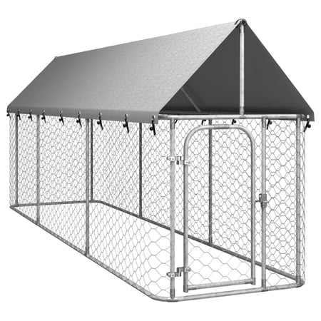vidaXL 屋外用犬小屋 屋根付き 400x200x150cm動物 ペット用品 ペット用品 犬用品 犬小屋・ドッグラン 代引不可