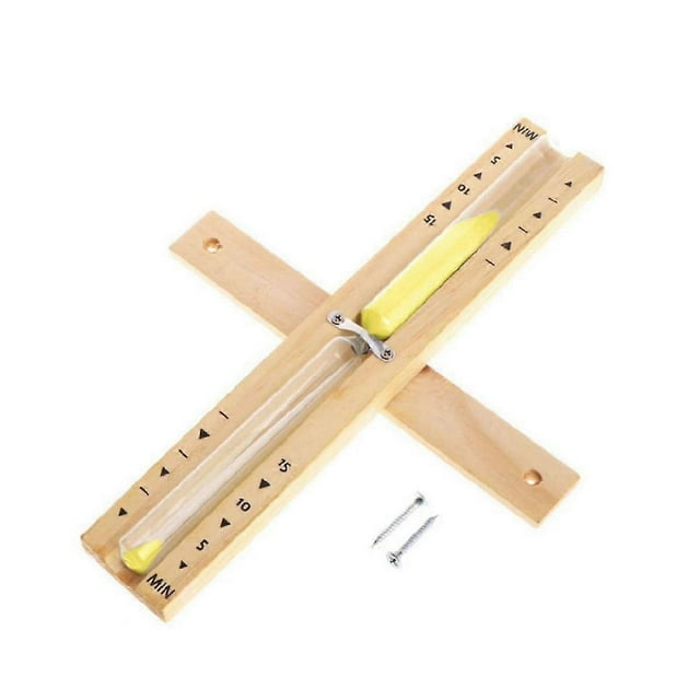 Wall-Mounted Hourglass Wooden Hourglass Sand Timer 15 Minutes Yellow Sand