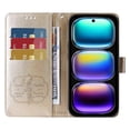 thumbnail image 2 of For Infinix Hot 50i 4G Smart 9 4G Leather Case Butterfly Floral Imprint Wallet Stand Cover - Green, 2 of 5