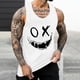 thumbnail image 2 of Camisetas de Tanque de los Hombres Tanque de los Hombres Incolor Gradiente de Impresión Cuello Redondo Correa Delgada Fuga Atrás Regular Casual Deportes Blusas de Tanque, 2 of 5