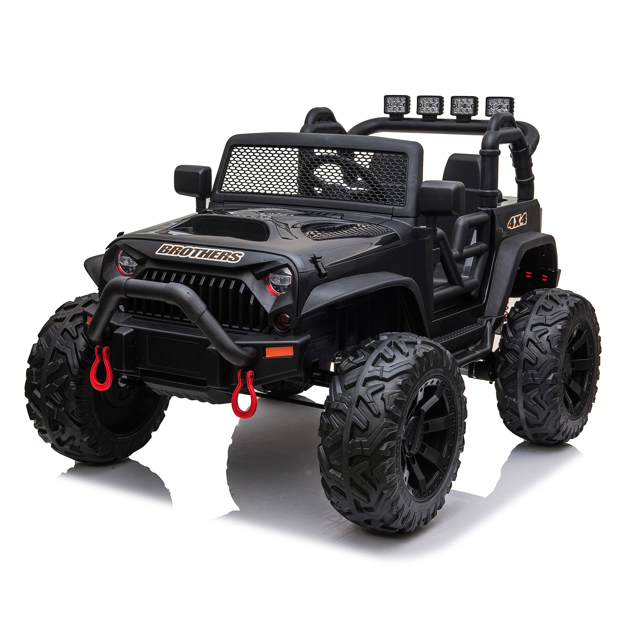 CIPACHO 24 V Electron Kids Ride On Truck Car with Parent Remote Control, Spring Suspension, LED Lights, Bluetooth, MP3, Black