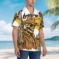 thumbnail image 2 of Cauagu Skull Cowboy Print Hawaiian Shirt for Men,Casual Short Sleeve Button Down Shirts Summer Beach Men's Regular-Fit Short-Sleeve Print Shirt -Large, 2 of 6