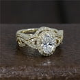 thumbnail image 2 of Hitanshu Jewels Oval Cut Cubic Zirconia Wedding Ring For His & Her Bridal 14k Yellow Gold Plated, 2 of 6
