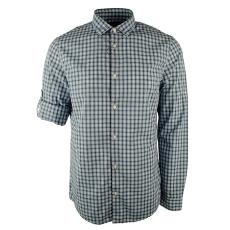 Men's Long Sleeve Shane Plaid Slim Fit Shirt SB XXL